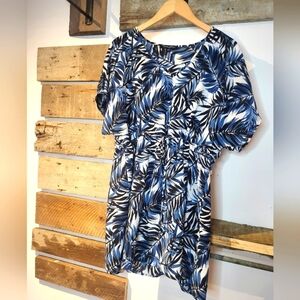 Mario Serrsni Blue and Black Leaf Print Women's Dredd